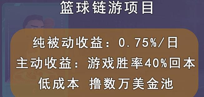 图片[1]-国外区块链篮球游戏项目，前期加入秒回本，被动收益日0.75%，撸数万美金