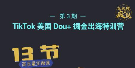 图片[1]-TIKTOK美国DOU+掘金出海特训营，美国DOU+成功投放95%