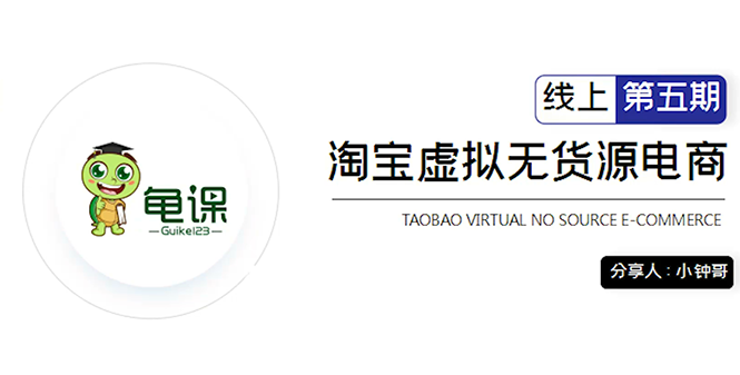 图片[1]-龟课·淘宝虚拟无货源电商5期，全程直播 现场实操，一步步教你轻松实现躺赚