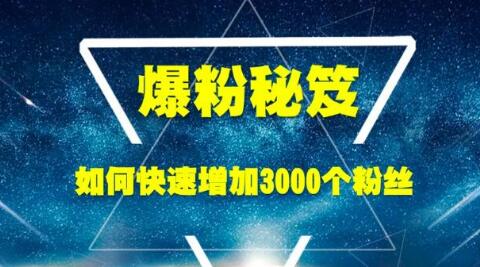 图片[1]-王通《爆粉秘笈》如何快速增加3000个精准粉丝