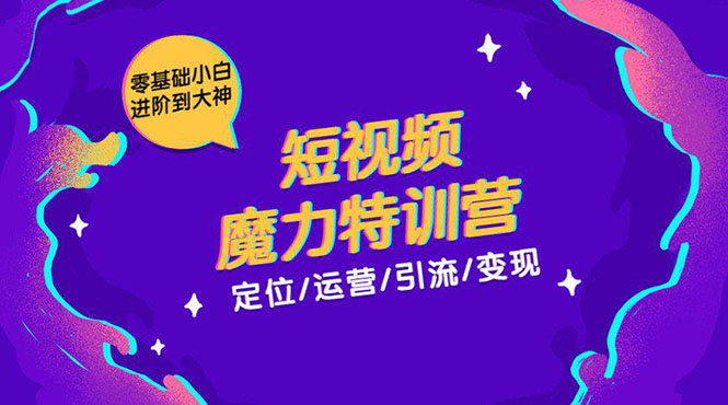 图片[1]-零基础小白进阶到大神《短视频魔力特训营》定位-运营-引流-变现